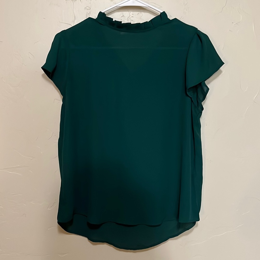 Green Chiffon Blouse with High Neck